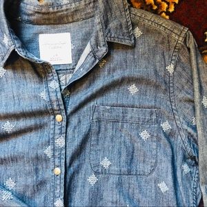 EUC AE patterned denim button up